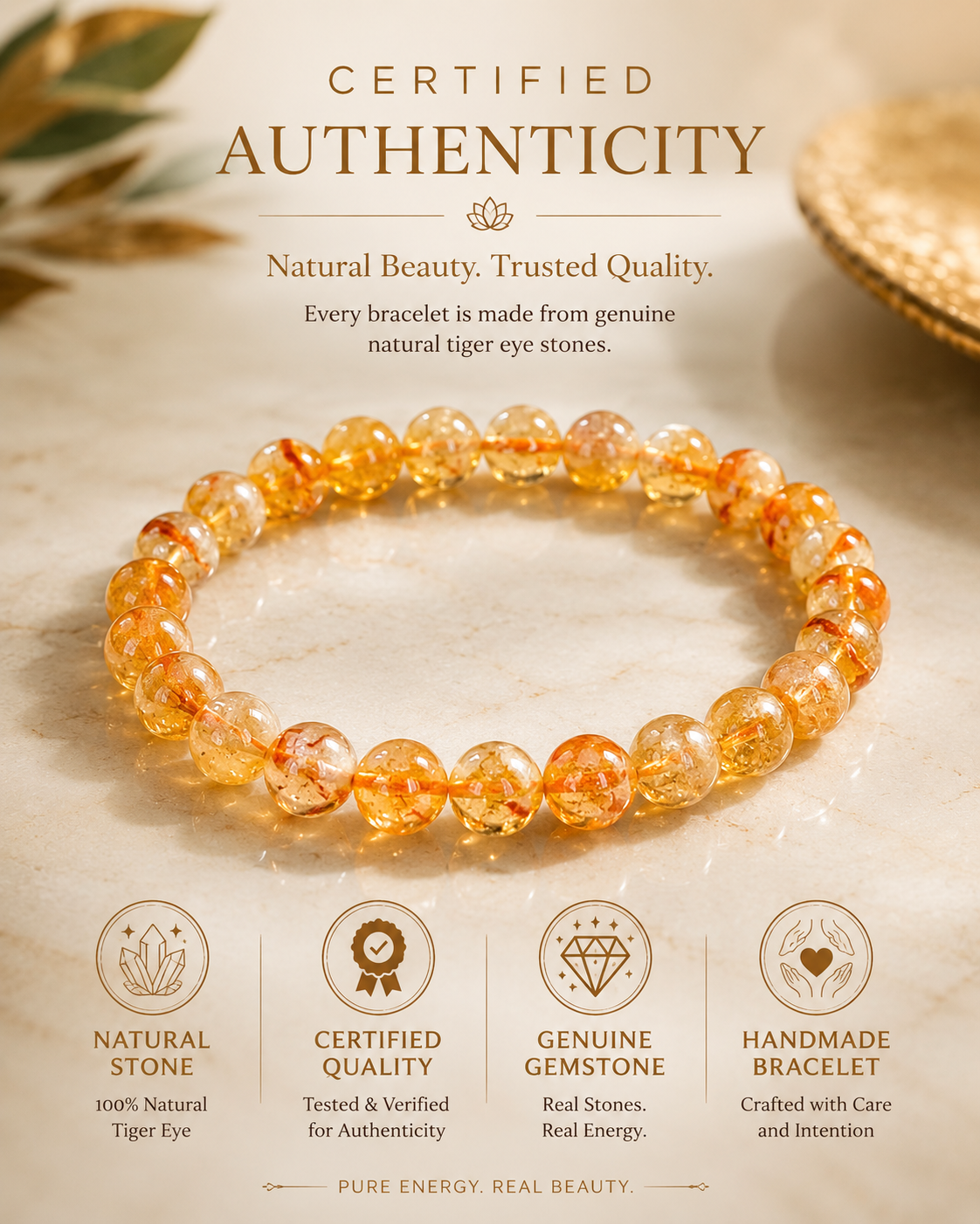 Citrine Stone Quartz Bracelet